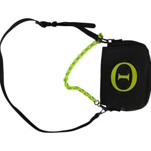 Olivia‎ Miller Black Crossbody Bag Neon Green Chain Snap Closure